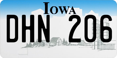 IA license plate DHN206