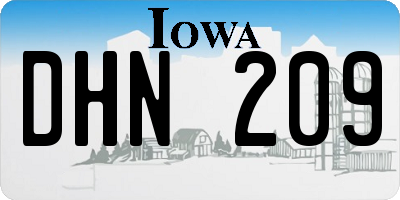 IA license plate DHN209