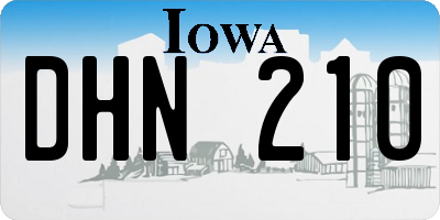 IA license plate DHN210