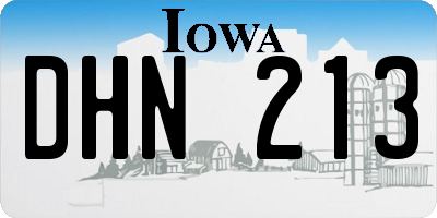 IA license plate DHN213