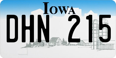 IA license plate DHN215