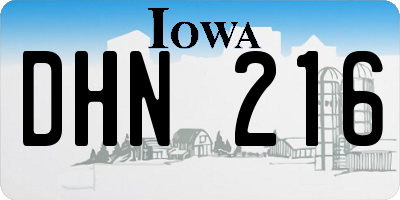 IA license plate DHN216