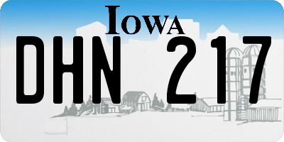 IA license plate DHN217