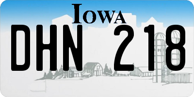 IA license plate DHN218