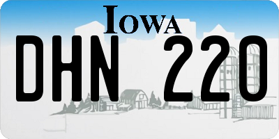 IA license plate DHN220