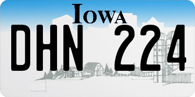 IA license plate DHN224