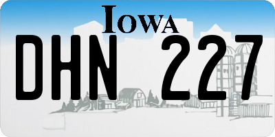 IA license plate DHN227