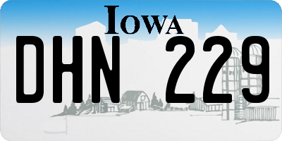 IA license plate DHN229