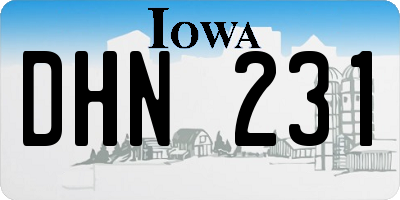 IA license plate DHN231