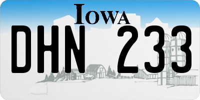 IA license plate DHN233