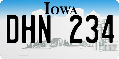 IA license plate DHN234