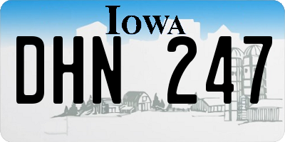 IA license plate DHN247