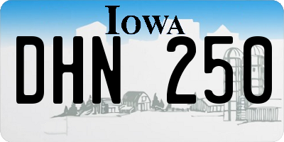 IA license plate DHN250