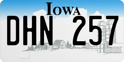 IA license plate DHN257