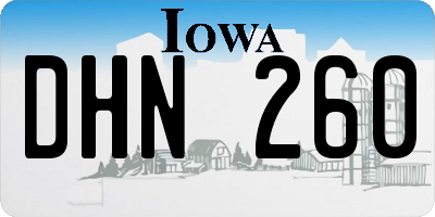 IA license plate DHN260