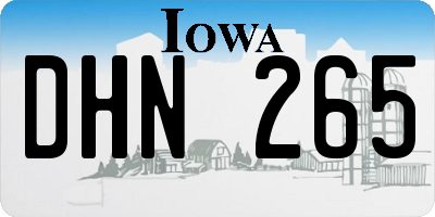 IA license plate DHN265