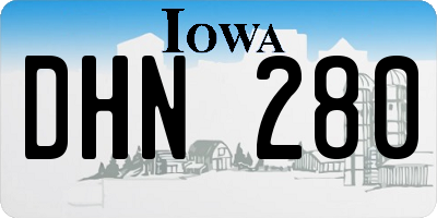 IA license plate DHN280