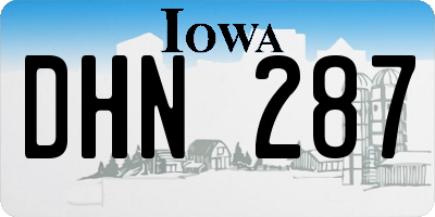 IA license plate DHN287