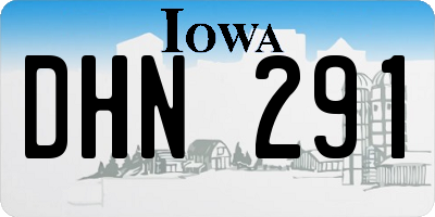 IA license plate DHN291