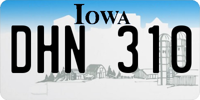 IA license plate DHN310