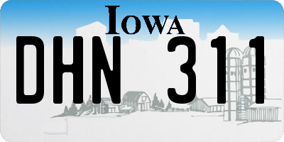 IA license plate DHN311