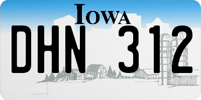 IA license plate DHN312