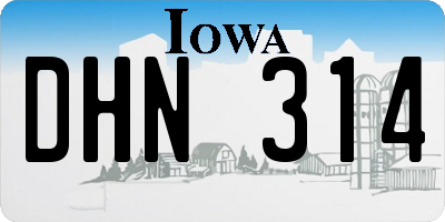 IA license plate DHN314