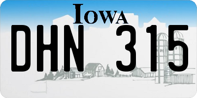 IA license plate DHN315