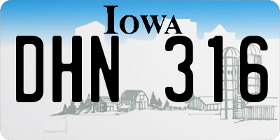 IA license plate DHN316