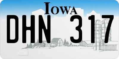 IA license plate DHN317