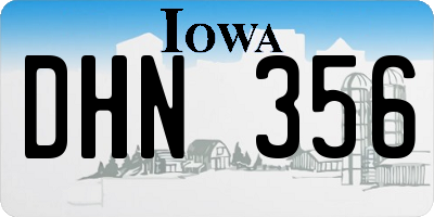 IA license plate DHN356