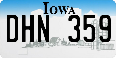 IA license plate DHN359