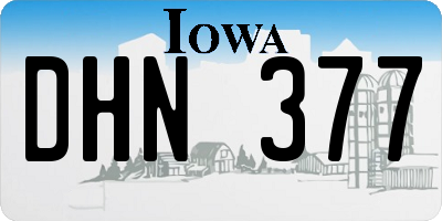 IA license plate DHN377