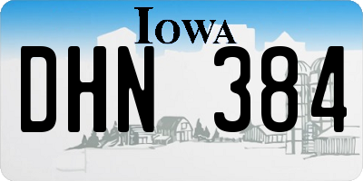 IA license plate DHN384