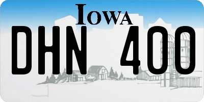 IA license plate DHN400