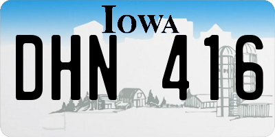 IA license plate DHN416