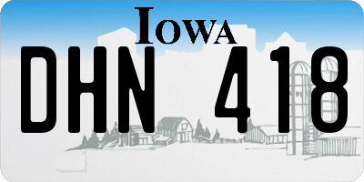 IA license plate DHN418