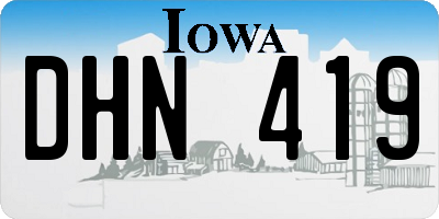 IA license plate DHN419