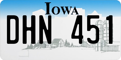 IA license plate DHN451