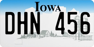 IA license plate DHN456