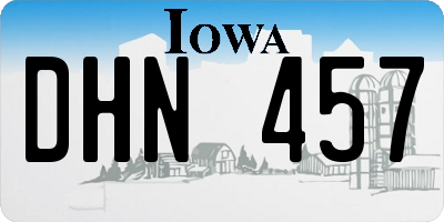 IA license plate DHN457