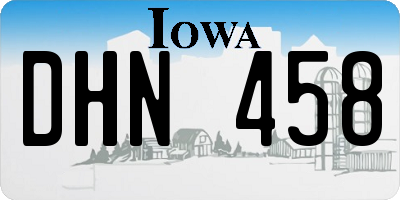 IA license plate DHN458