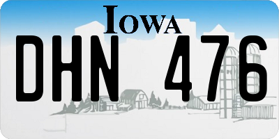 IA license plate DHN476