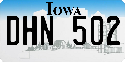 IA license plate DHN502