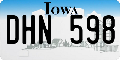 IA license plate DHN598