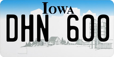 IA license plate DHN600