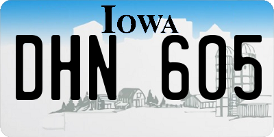 IA license plate DHN605