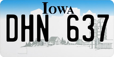 IA license plate DHN637