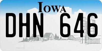 IA license plate DHN646