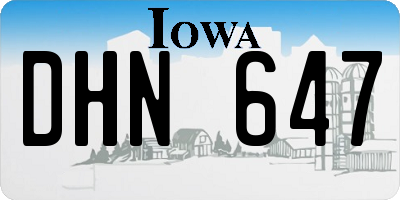 IA license plate DHN647